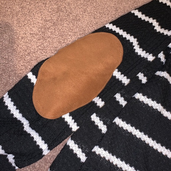 Libby black stripe elbow patch sweater - Picture 4 of 6